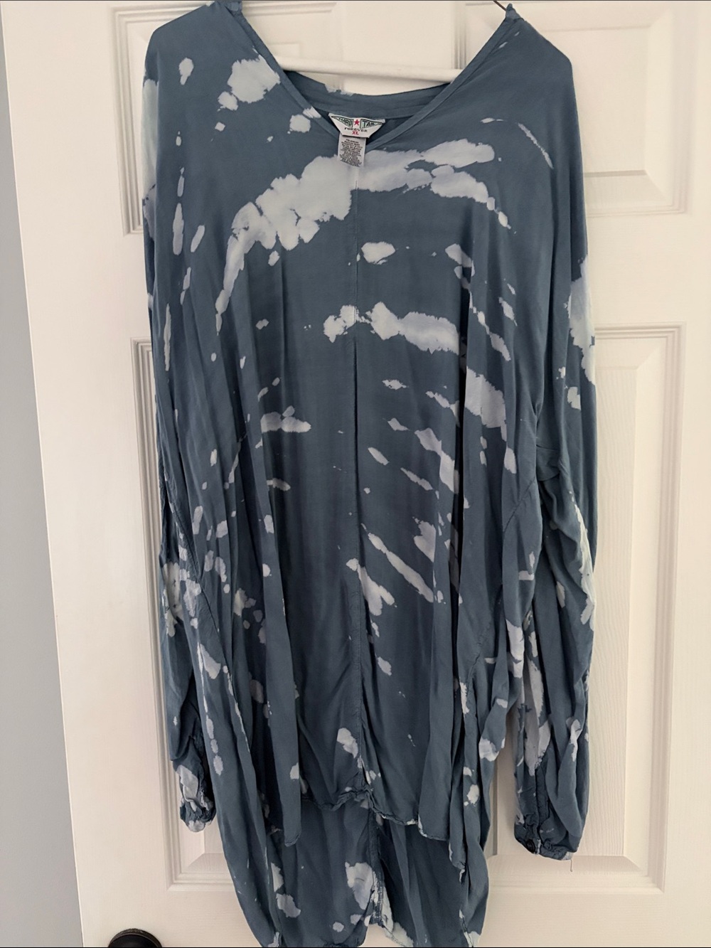 Hard Tail Blue and White Tie-Dye Tunic Top